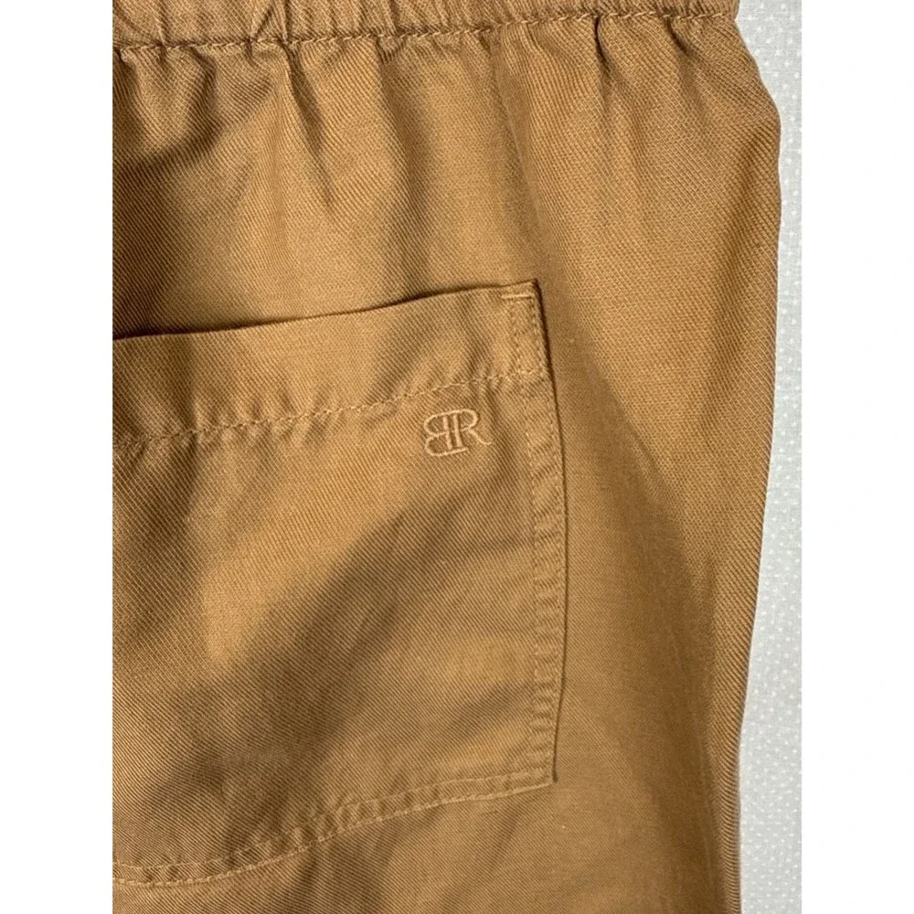 Banana Republic Large Brown Paperbag Waist Wide Leg Cargo Pants Linen Blend L